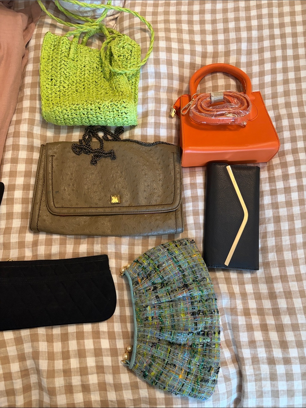 Orange Mini Top-Handle Crossbody Bag with Detachable Strap